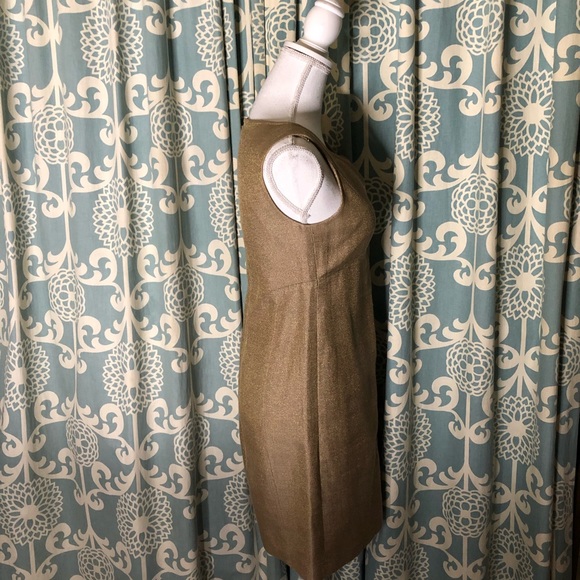 Talbots Gold Linen Metallic Shift Dress - Picture 5 of 8